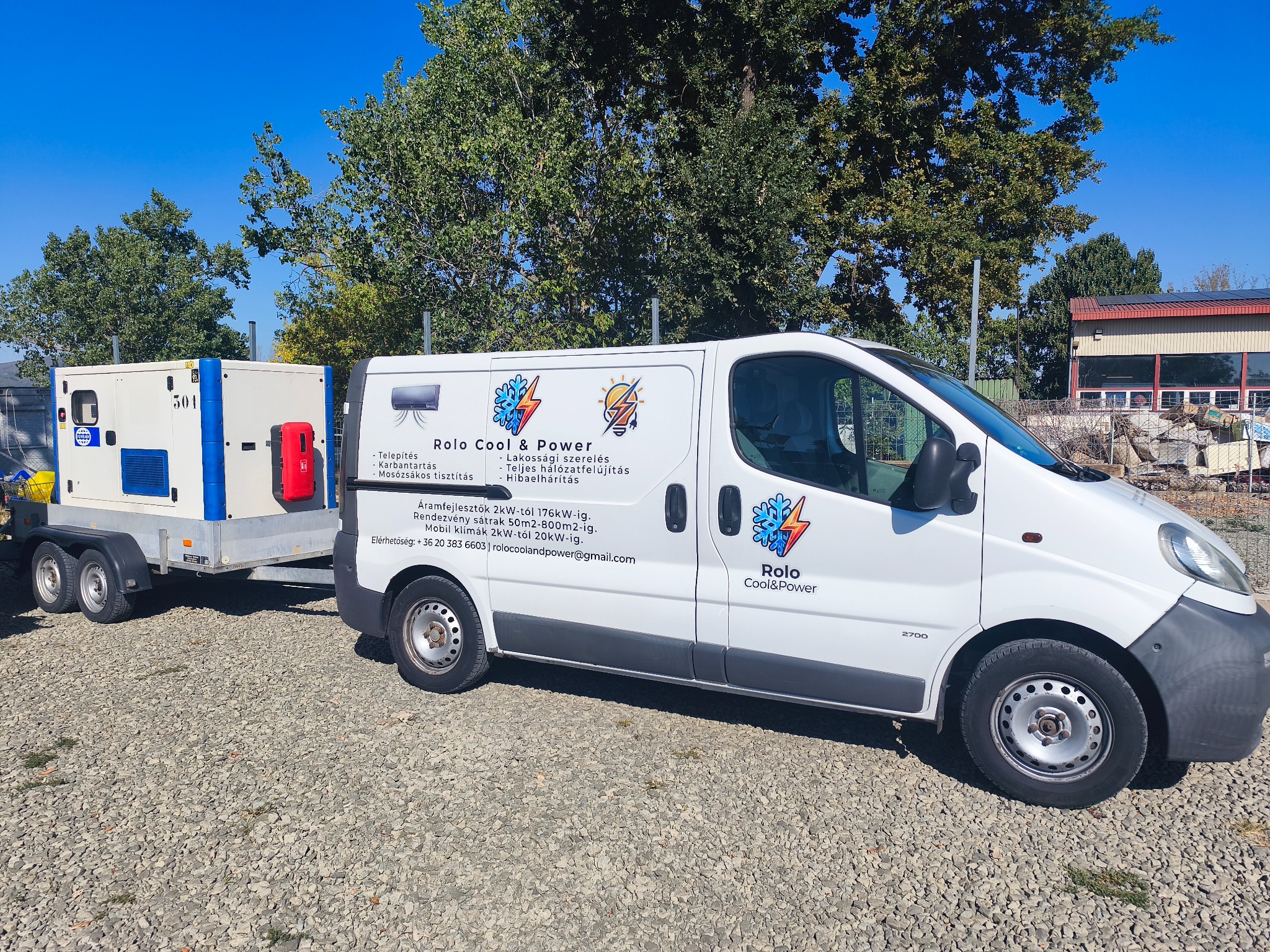 Rolo Cool & Power jármű és bérelhető 70 kW-os áramfejlesztő